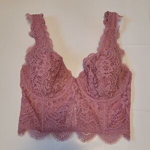 Victorias secret pink lace corset